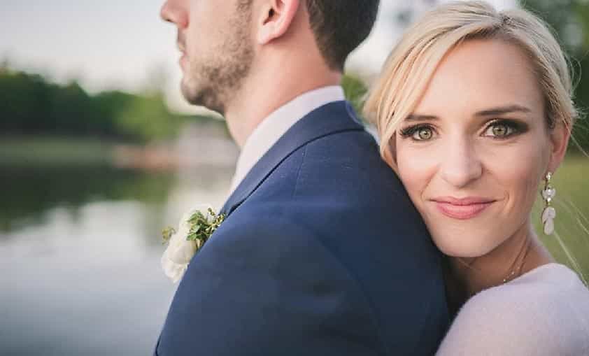 bride hugging wife