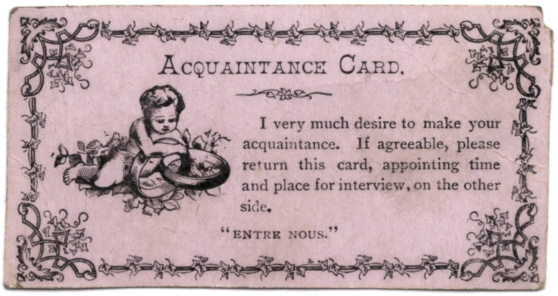 Victorian Acquaintance cards