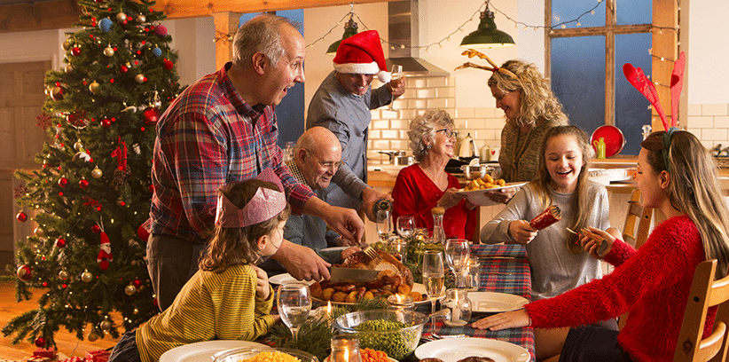 family celebrating during christmas