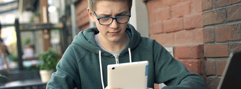 man inspecting a browsing site