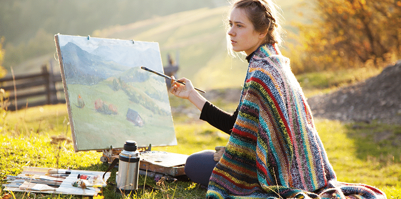 woman doing her hobby
