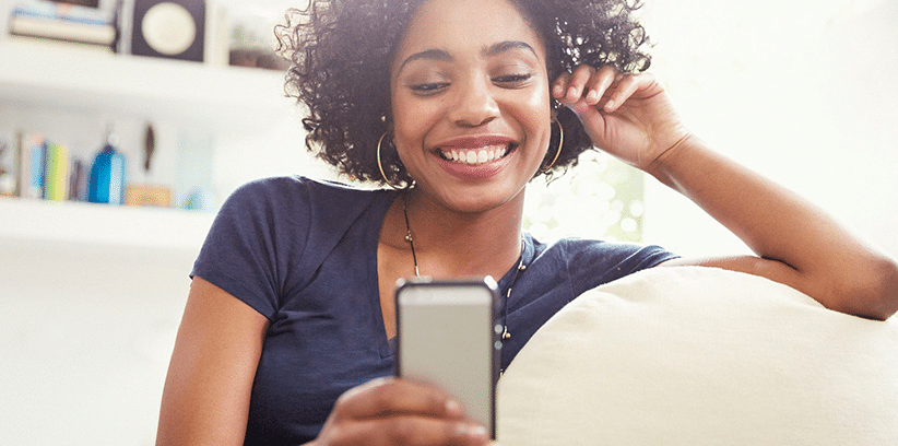 woman having fun in video call