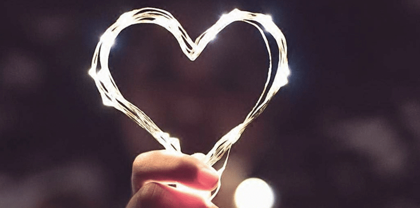heart-shaped light spark