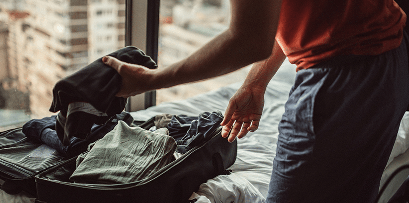 preparing the luggage