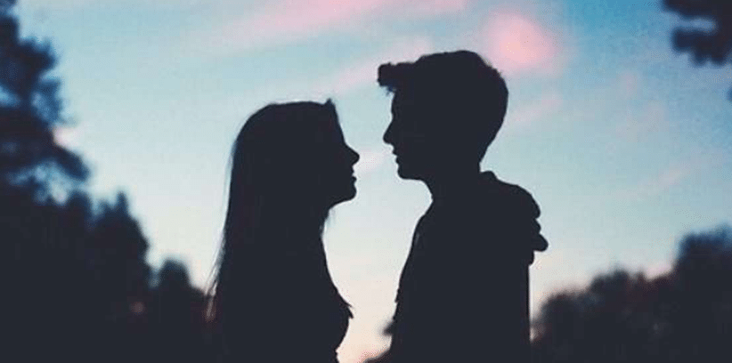 cute couple silhouette