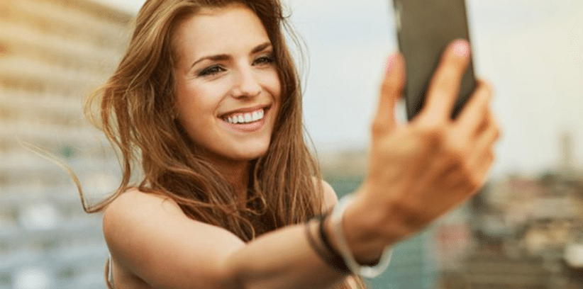 woman taking a selfie