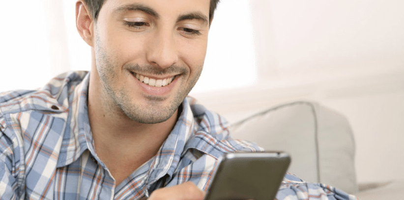 happy man in online dating
