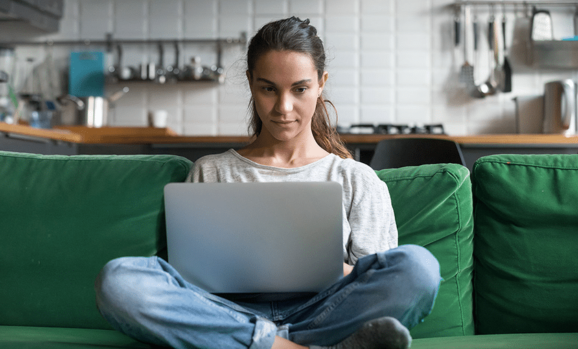 woman chatting with someone else