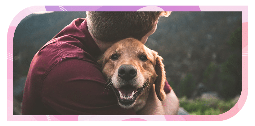 man with his dog